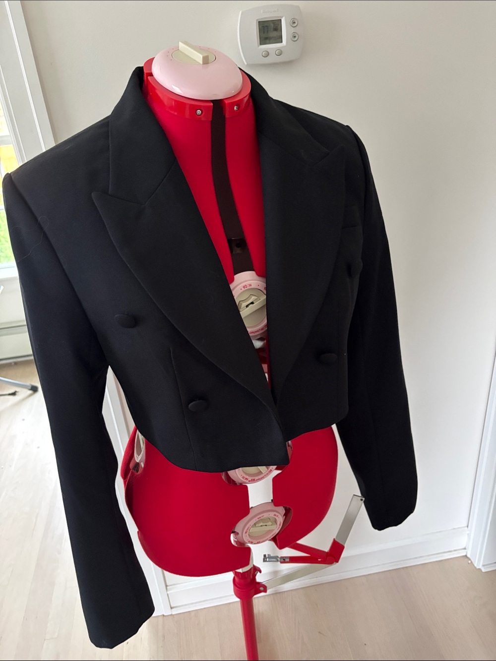 Banana Republic Black Cropped Double-Breasted Blazer